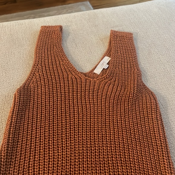 LOFT Knit orange Tank Top - Picture 3 of 5